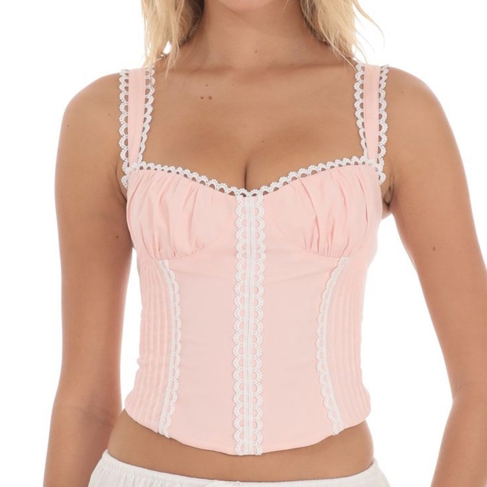 Lucy in the Sky Embroidery Detail Top in Pink